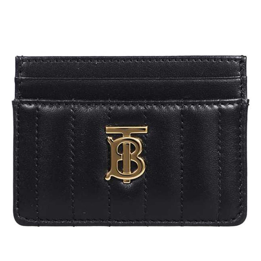 Burberry Quilting Padding Card Wallet Black 8062374