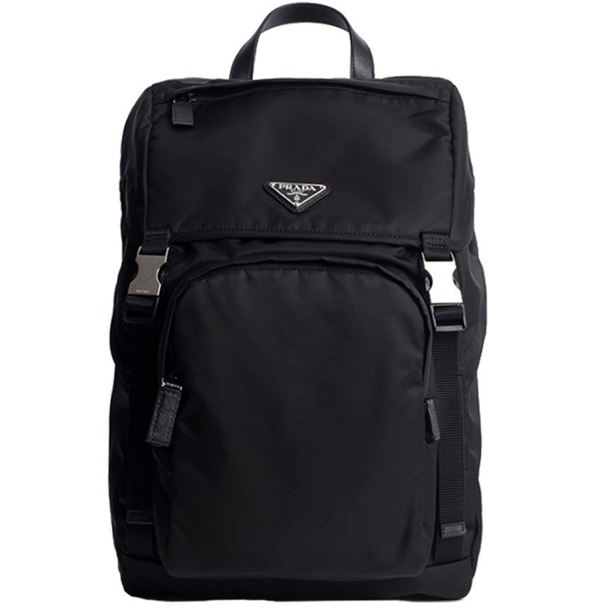 Prada Black Triangle Logo Backpack 2VZ135 2DMG F0002