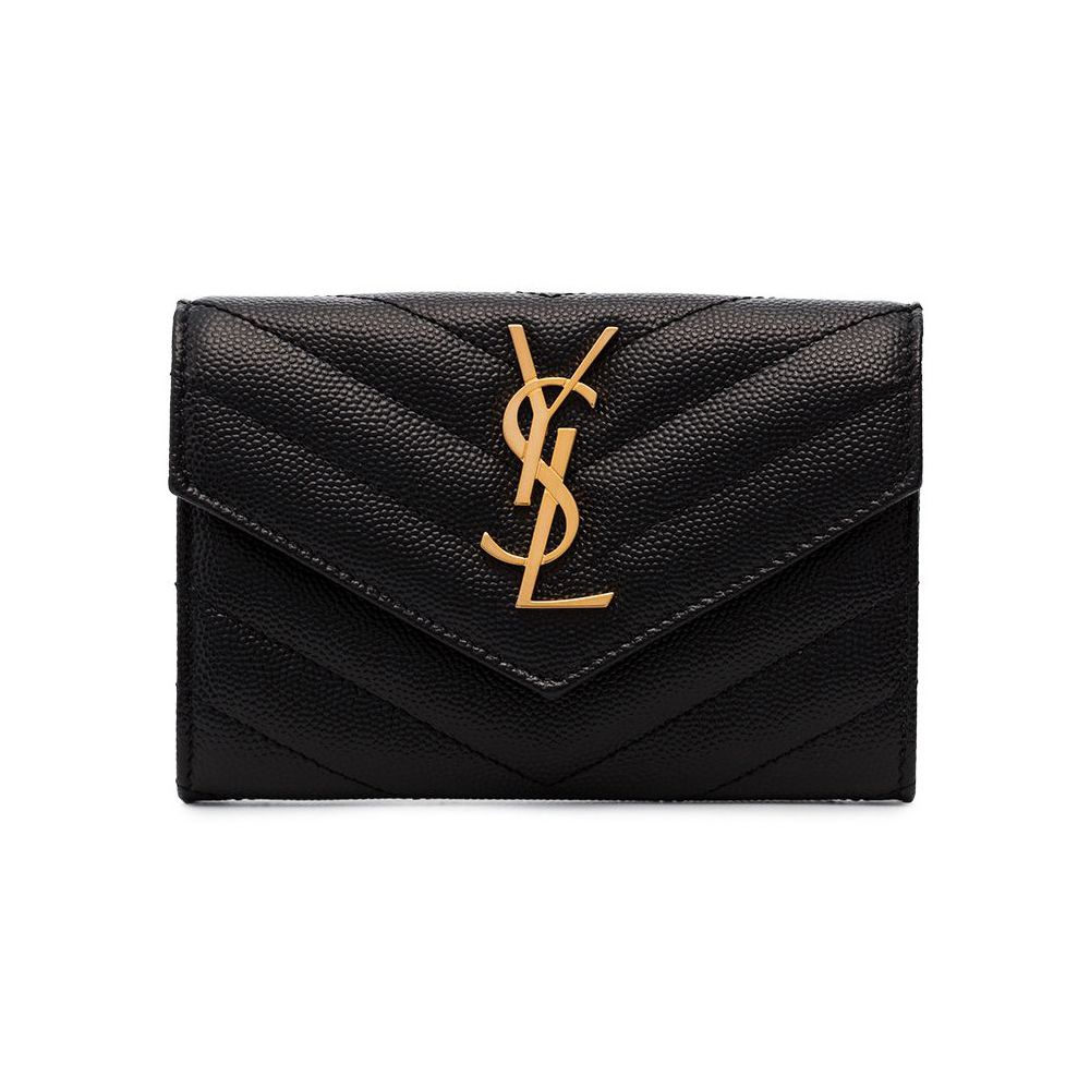 Saint Laurent Black Logo Flap Card Wallet 414404 BOW01 1000