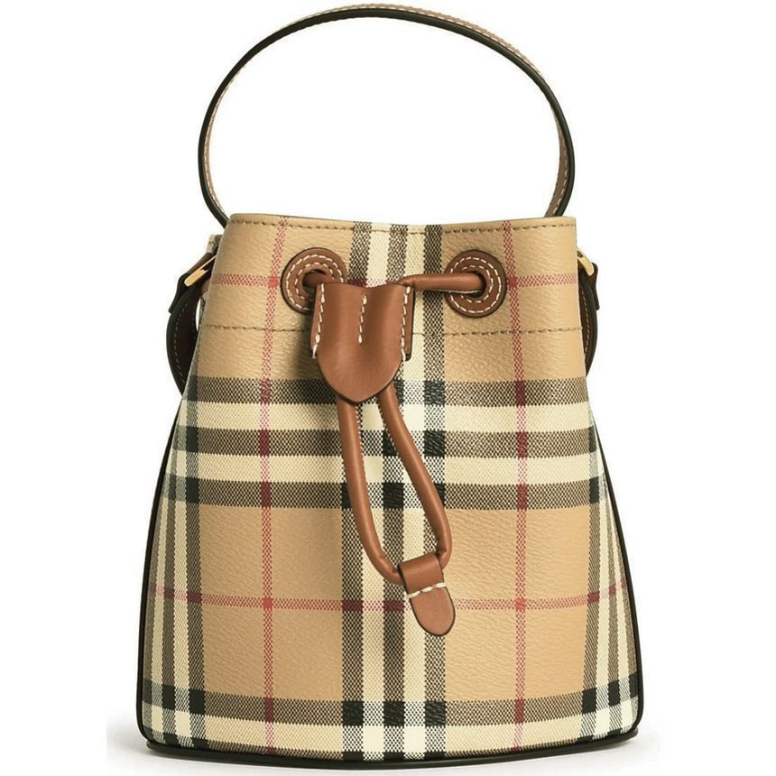 Burberry Vintage Check Drawstring Mini Bucket Bag 8100486
