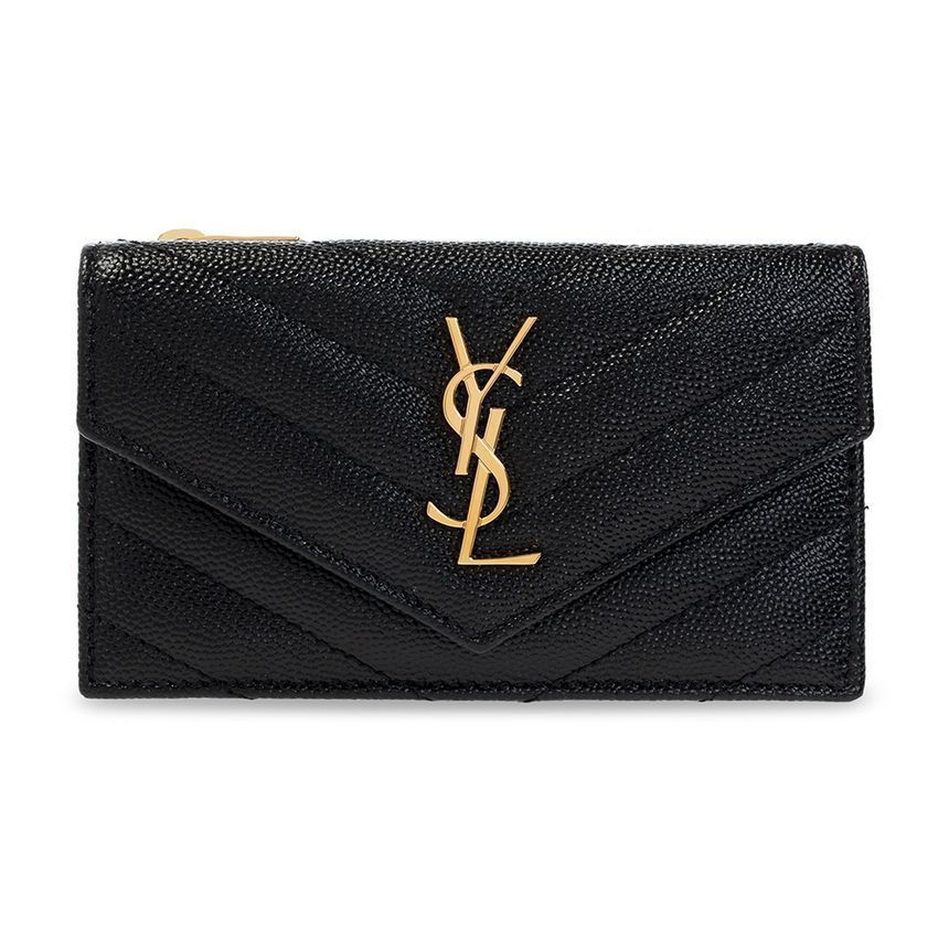 Saint Laurent Flap Card Wallet Black 612808 BOW01 1000