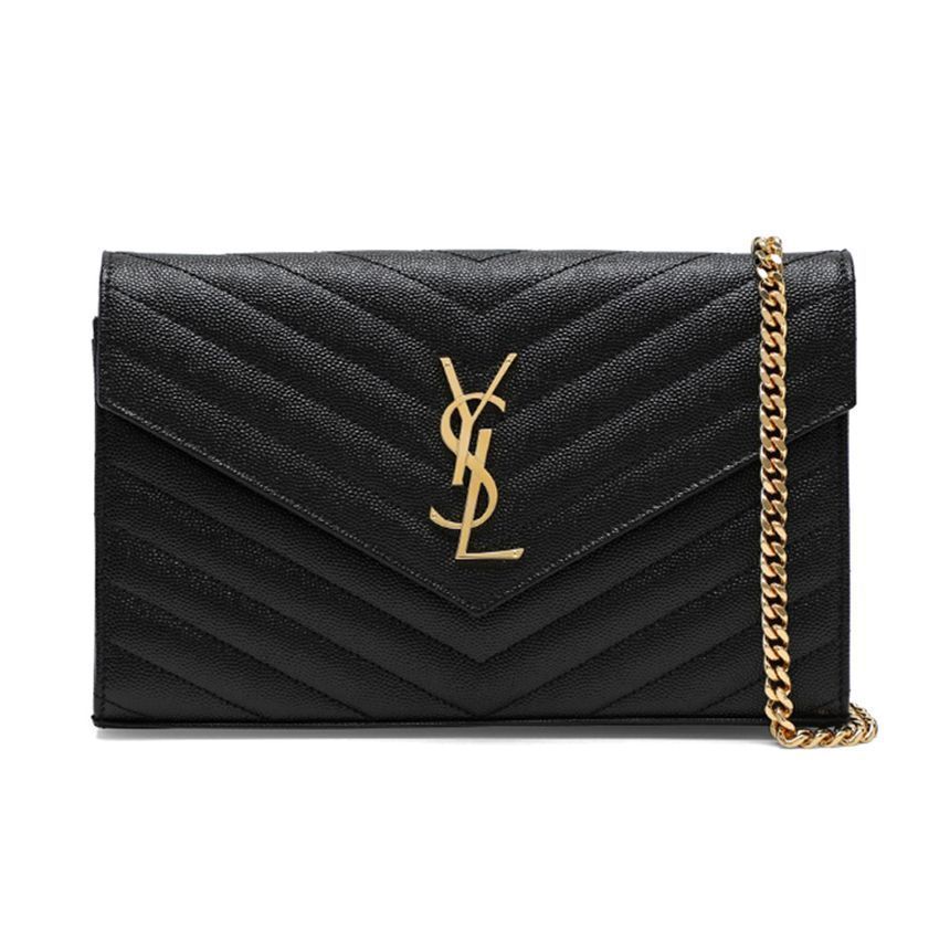 Saint Laurent Matelass Chain Bag Black 377828 BOW01 1000
