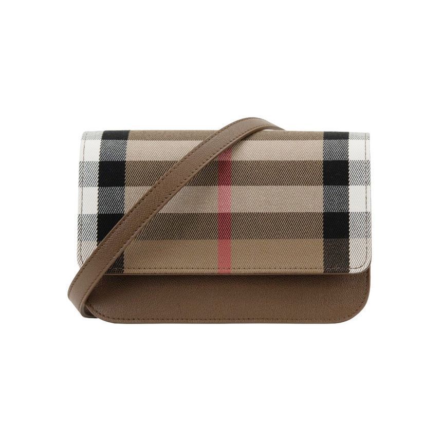 Burberry Check Flap Crossbody Bag Brown 8084492