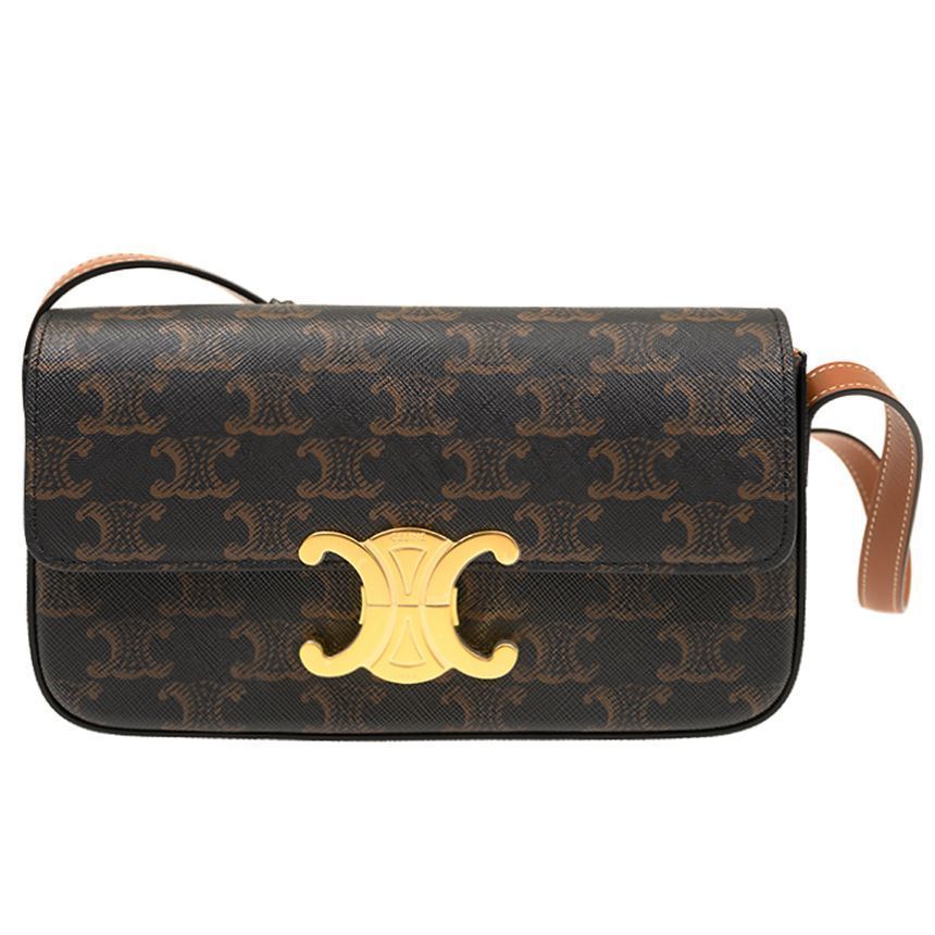 Celine Shoulder Bag with Gold Trim 25SS Tan - SKU 194142 CUZ 04LU