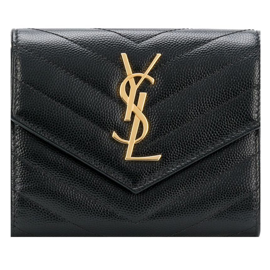 Saint Laurent Flap Coin Wallet Black 403943 BOW01 1000