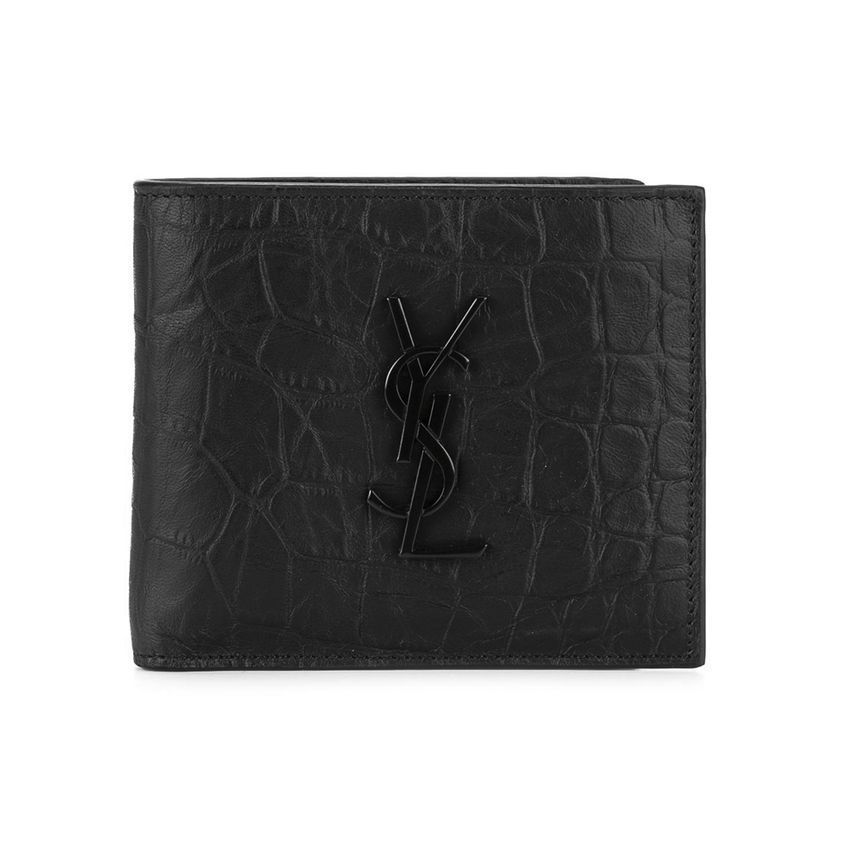 Saint Laurent Crocodile Wallet Black 453276 C9H0U