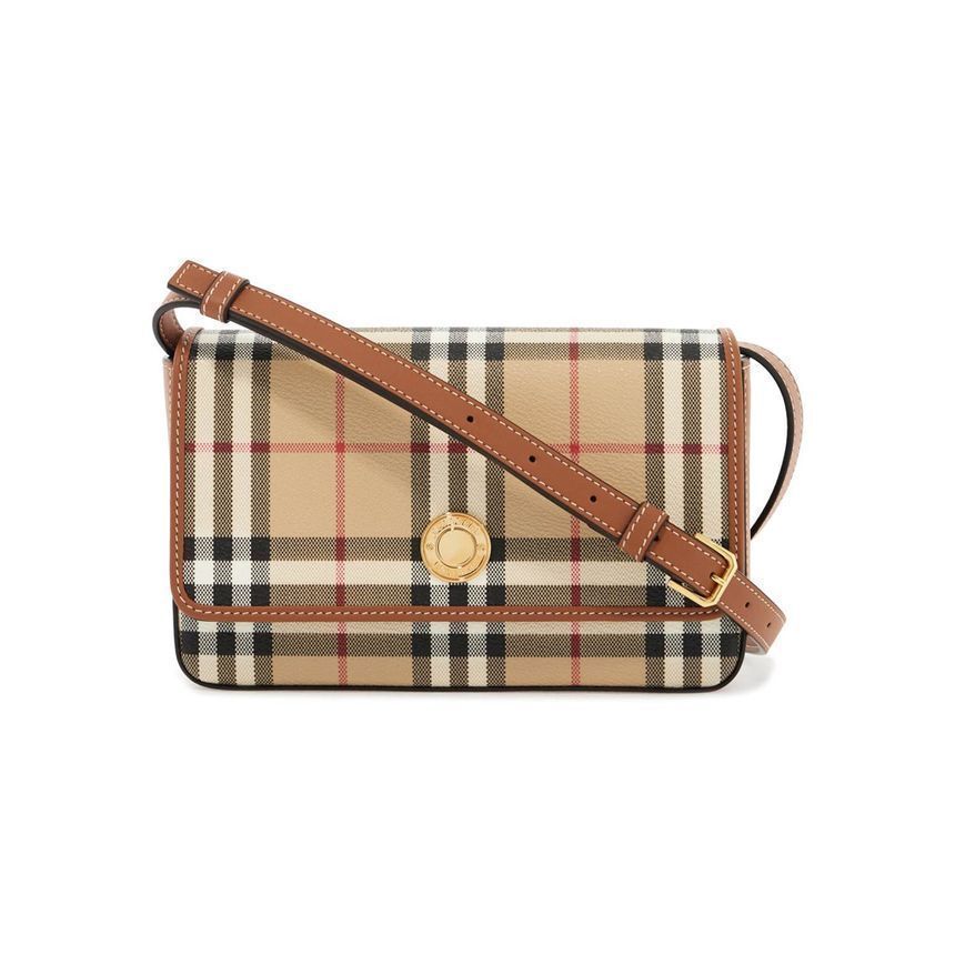 Burberry Vintage Checkered Hemp Shoulder Crossbody Bag 8094435