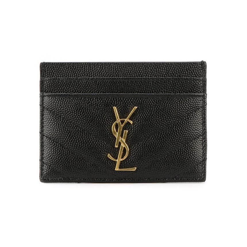 Saint Laurent Matelass Card Wallet Black 423291 BOW01 1000
