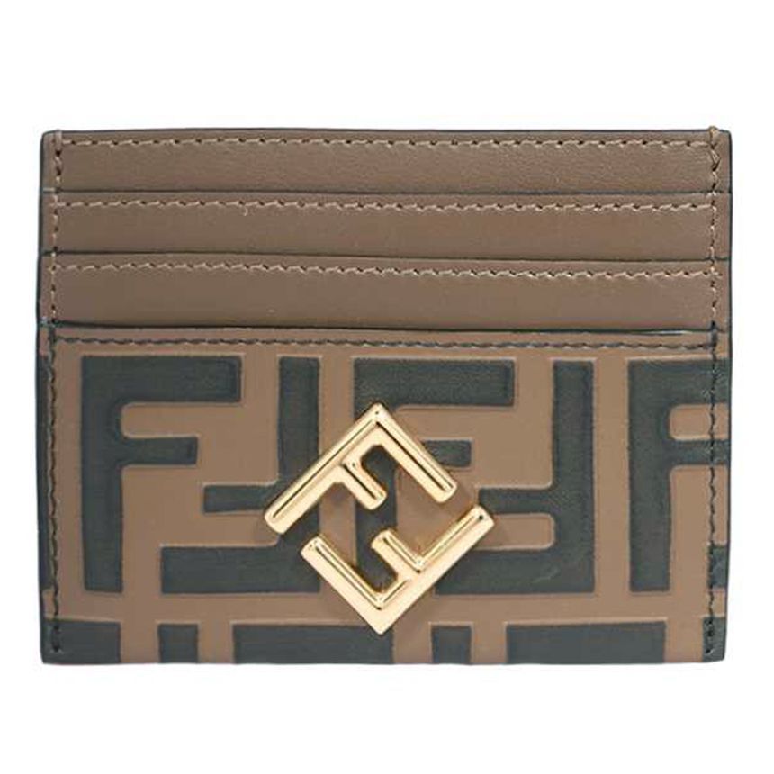 Fendi Brown Card Wallet with Gold FF Logo 8M0445 ADYM F13VK