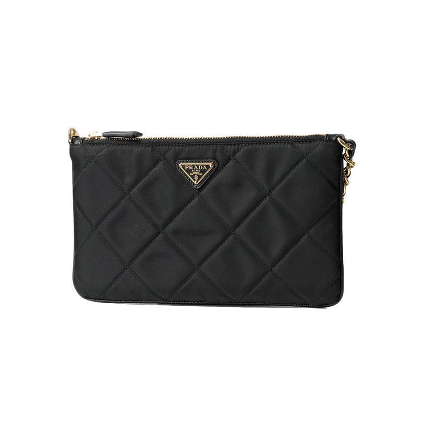 Prada Triangle Logo Chain Shoulder Bag Black 1NI054 2AOS F0002