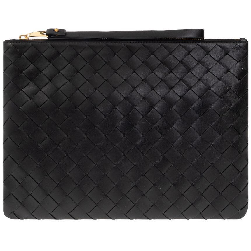 Bottega Veneta Intreciatto Clutch Bag Black 749922