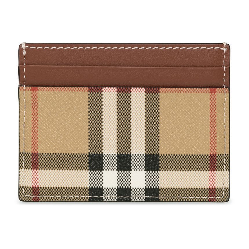 Burberry Check Card Wallet Beige Tan 8058012