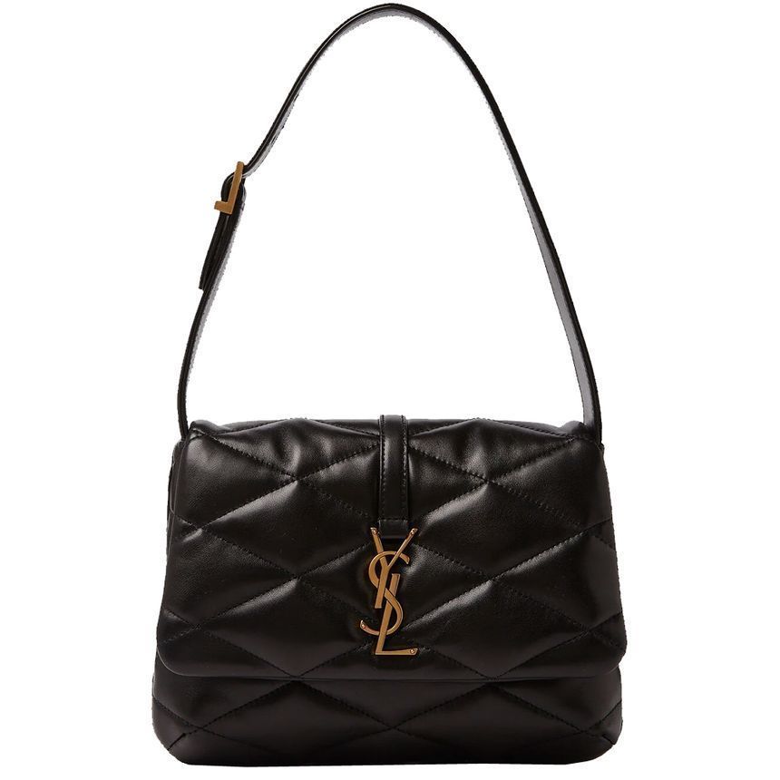 Saint Laurent Quilted Hobo Bag Black 24FW Gold Plated LE 57 698567 AAAO0 1000