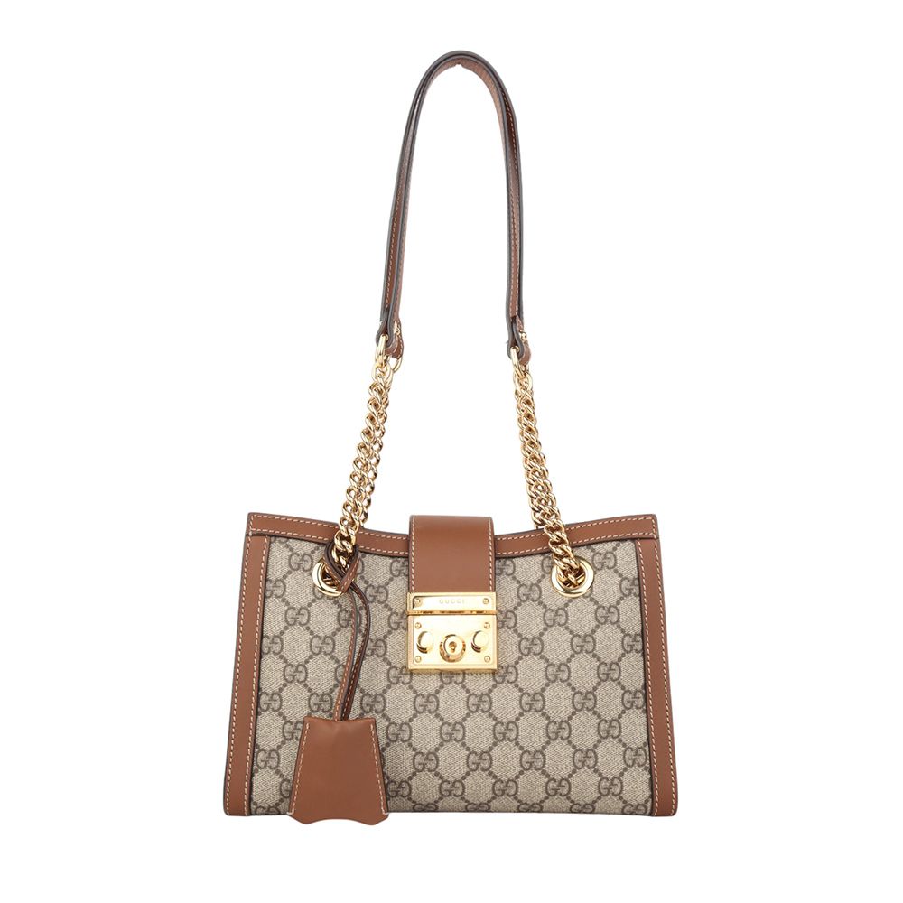 Gucci Supreme Paddlock Small Shoulder Bag with GG Pattern (International Receipt) 34515Y