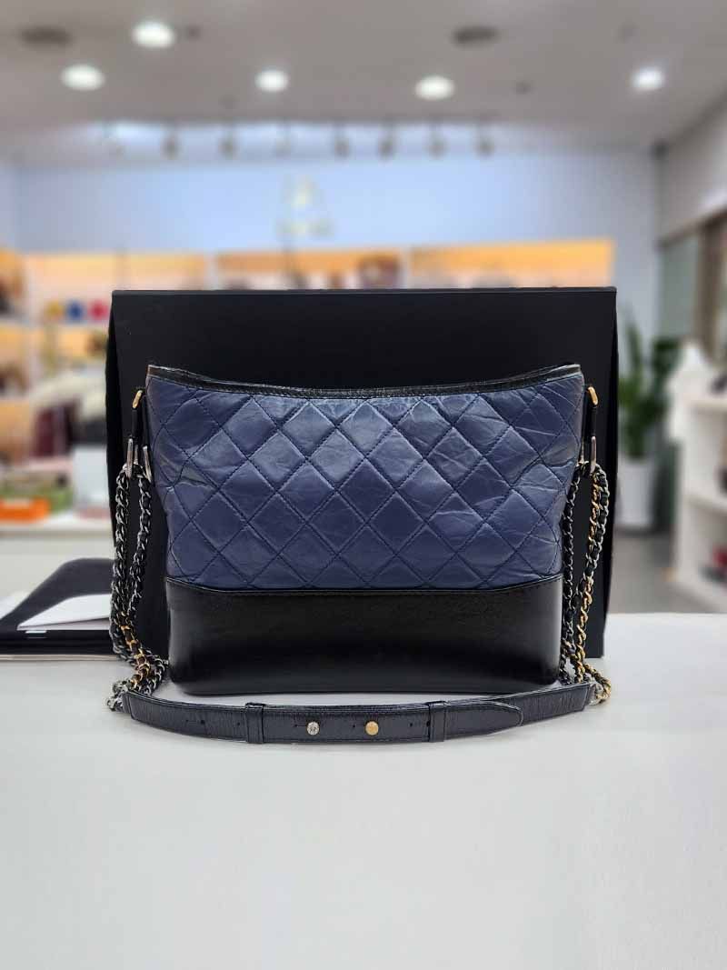 CHANEL Navy Large Hobo Bag 26th Series a93824