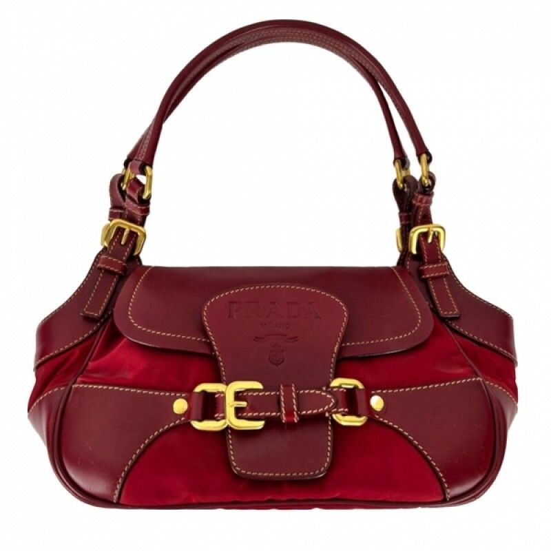 Prada Vintage Red Baguette Bag 8859