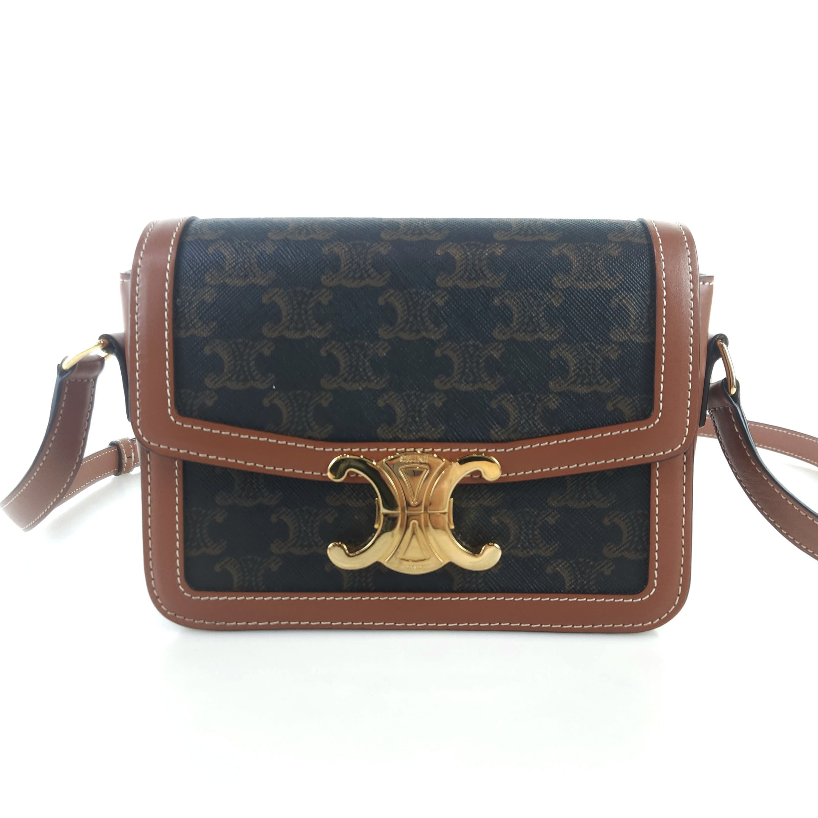 Celine Canvas Tin Triumph Shoulder Crossbag 188882 8940