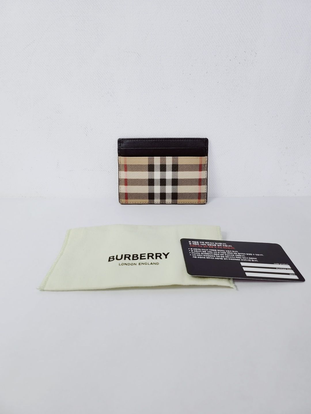 Burberry Men's Check Leather Cardholder Wallet SKU12345