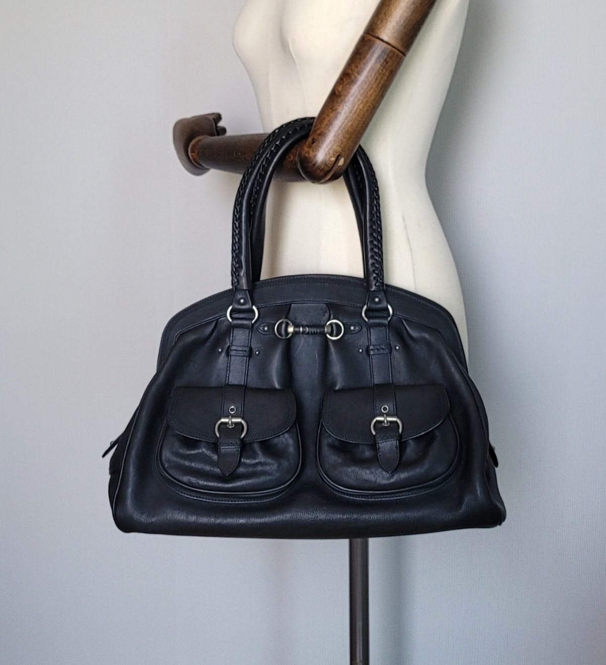 Dior Black Leather Shoulder Bag [Authentic] - CRISTIAN - SKU: CRISTIAN001