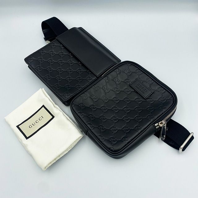 Gucci Black Signature Belt Bag - SKU