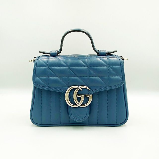 Gucci Blue Matelass GG Mamont Top Handle Mini Tote Bag - SKU: one size