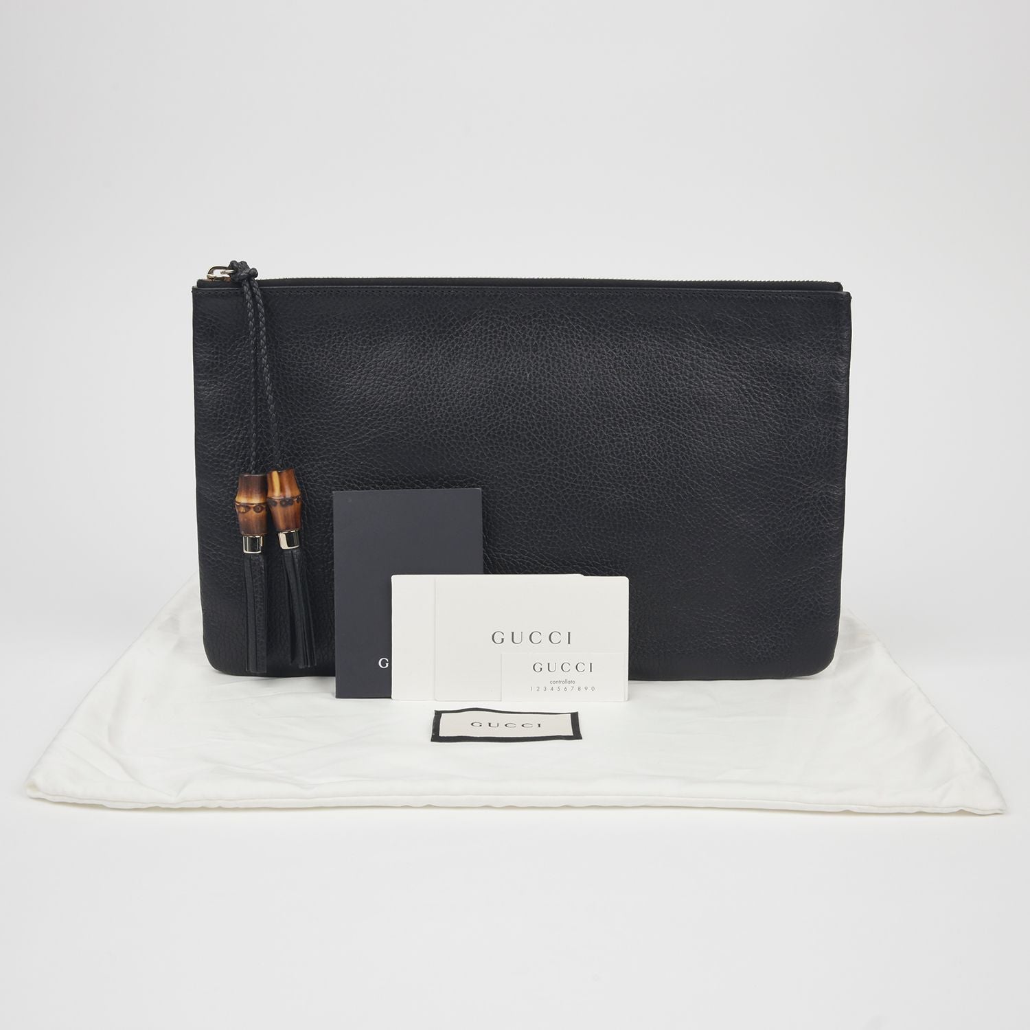 Gucci Tassel Clutch with Snake Print 449653