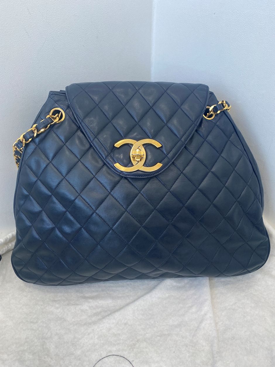 CHANEL Coco Lambskin Shoulder Bag - Dark Navy (SKU: 123456)