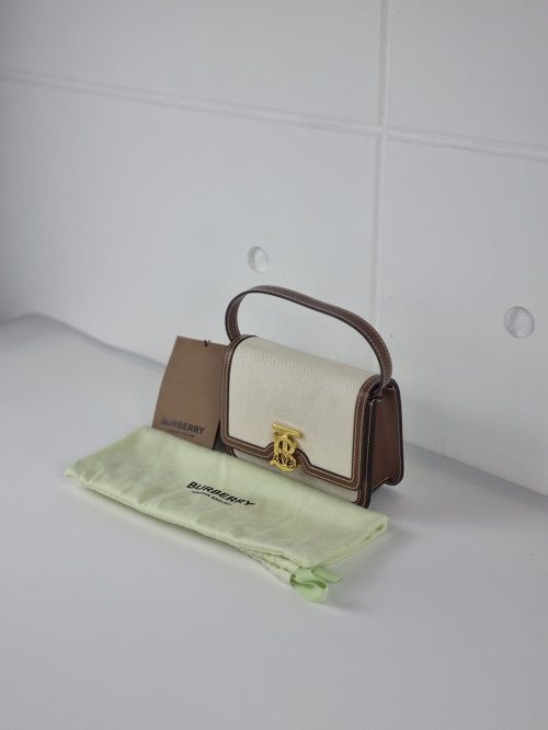 Burberry Two-Tone TB Logo Canvas Crossbody Mini Shoulder Bag TB123