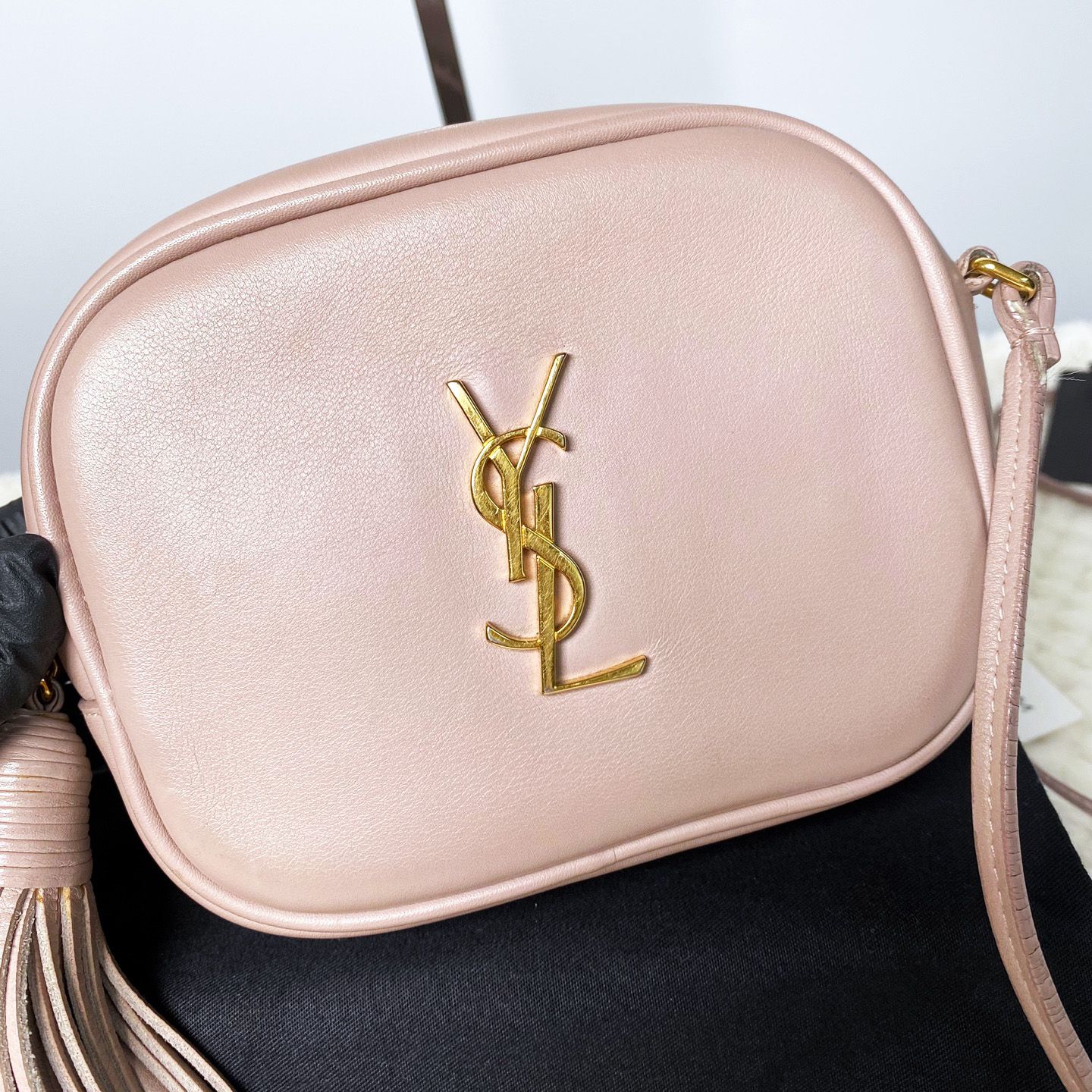 Saint Laurent Monogram Blogger Mini Crossbody Light Pink 425317
