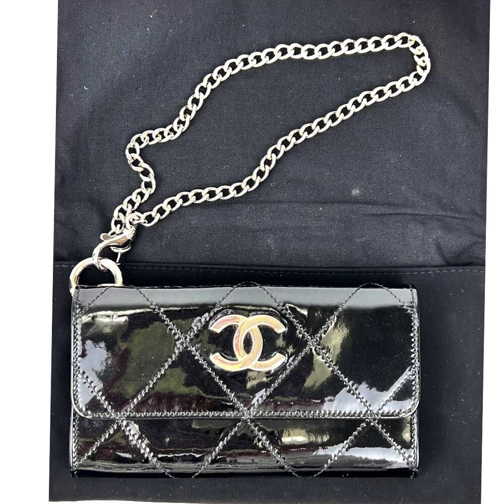 CHANEL Enamel Patent Flap Chain Mini Wallet Bag SKU