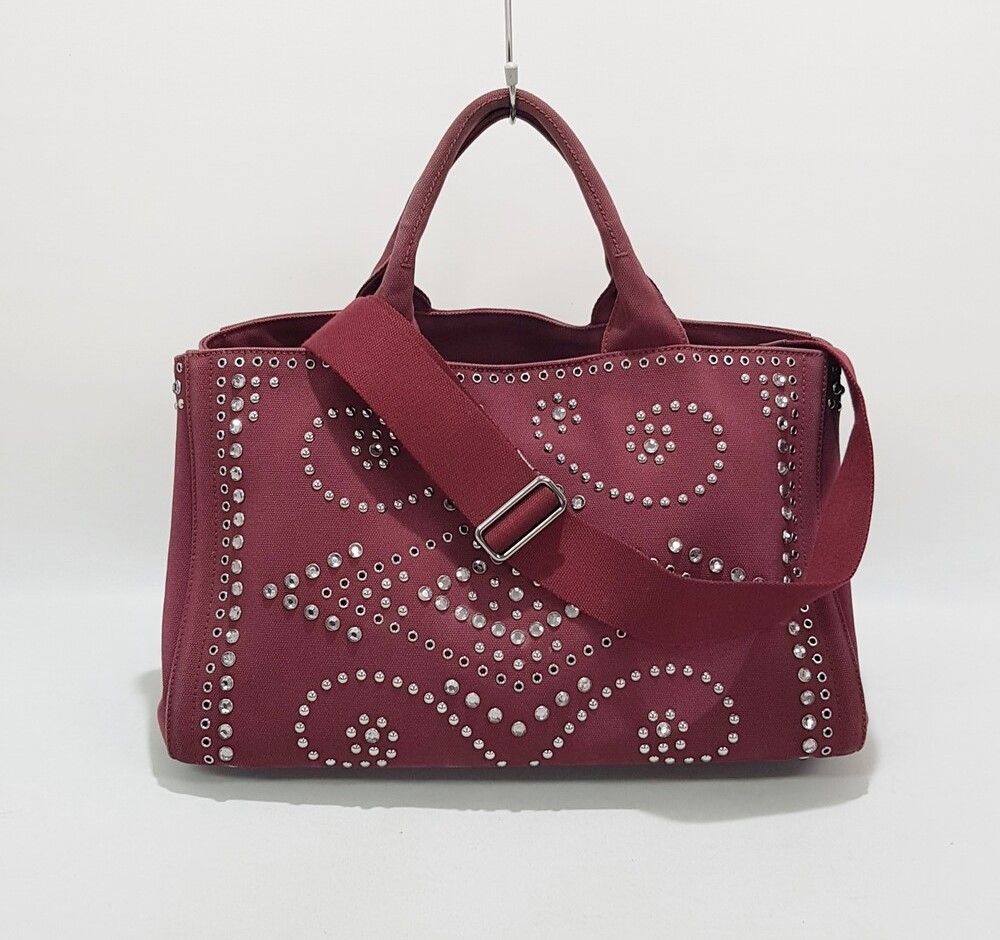 Prada Canvas Tote Shoulder Bag - SKU 123456