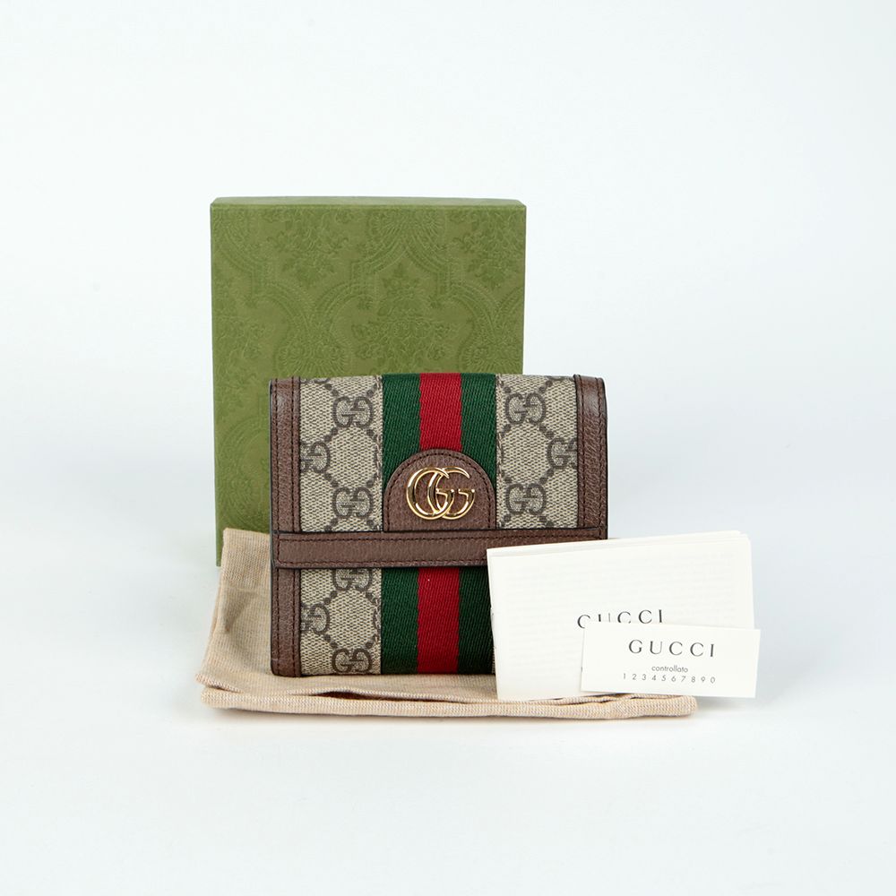 Gucci Supreme Ophidia French Flap Wallet 523173