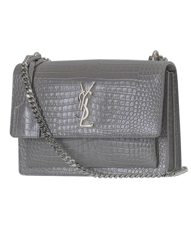 Saint Laurent Sunset Crocodile Medium Shoulder Bag 442906