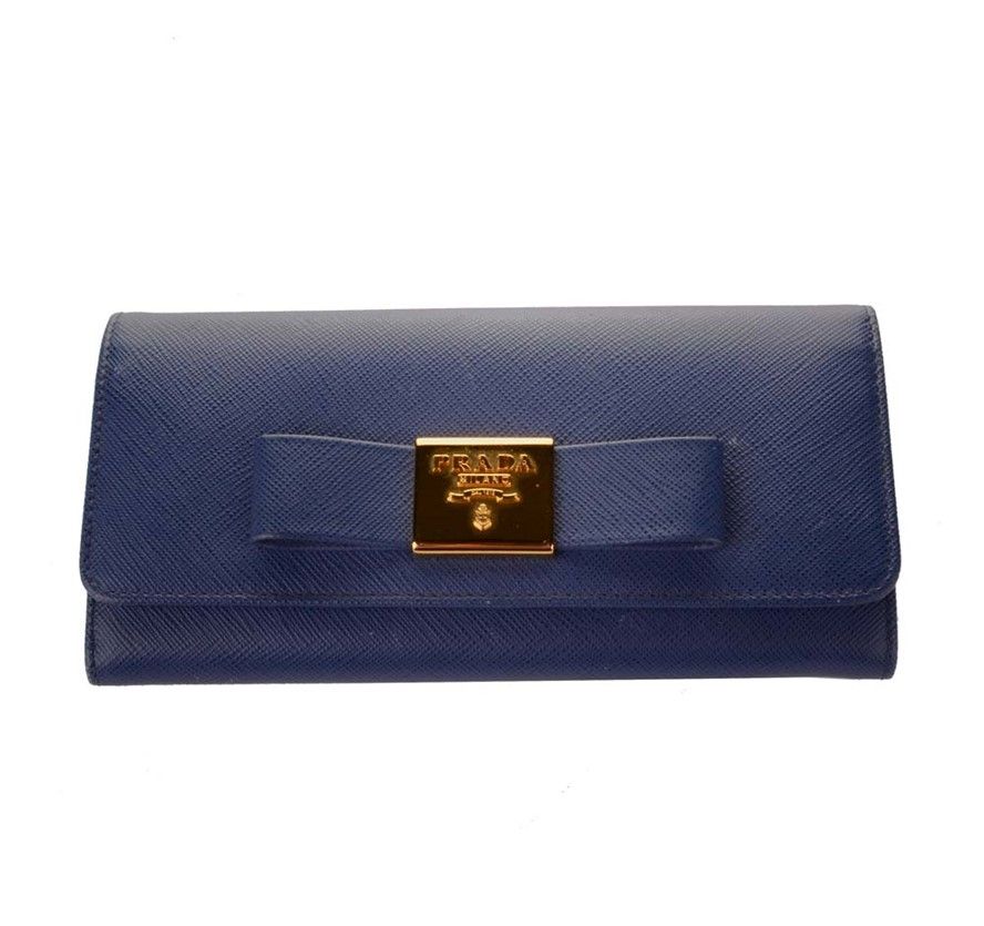 Prada Blue Leather Wallet 4107239818