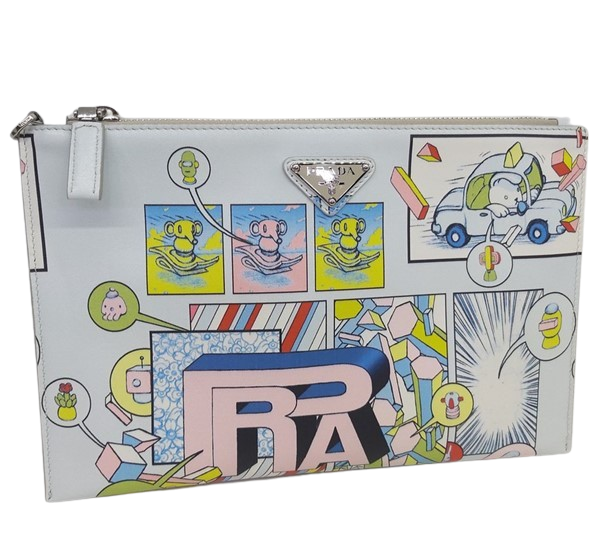 Prada Print Leather Clutch Bag SKU 28**18**1