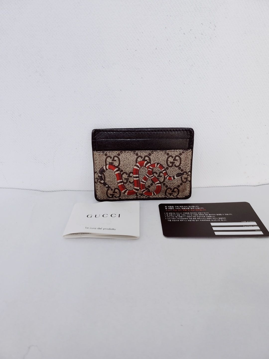 Gucci Canvas GG Snake Card Wallet SKU123