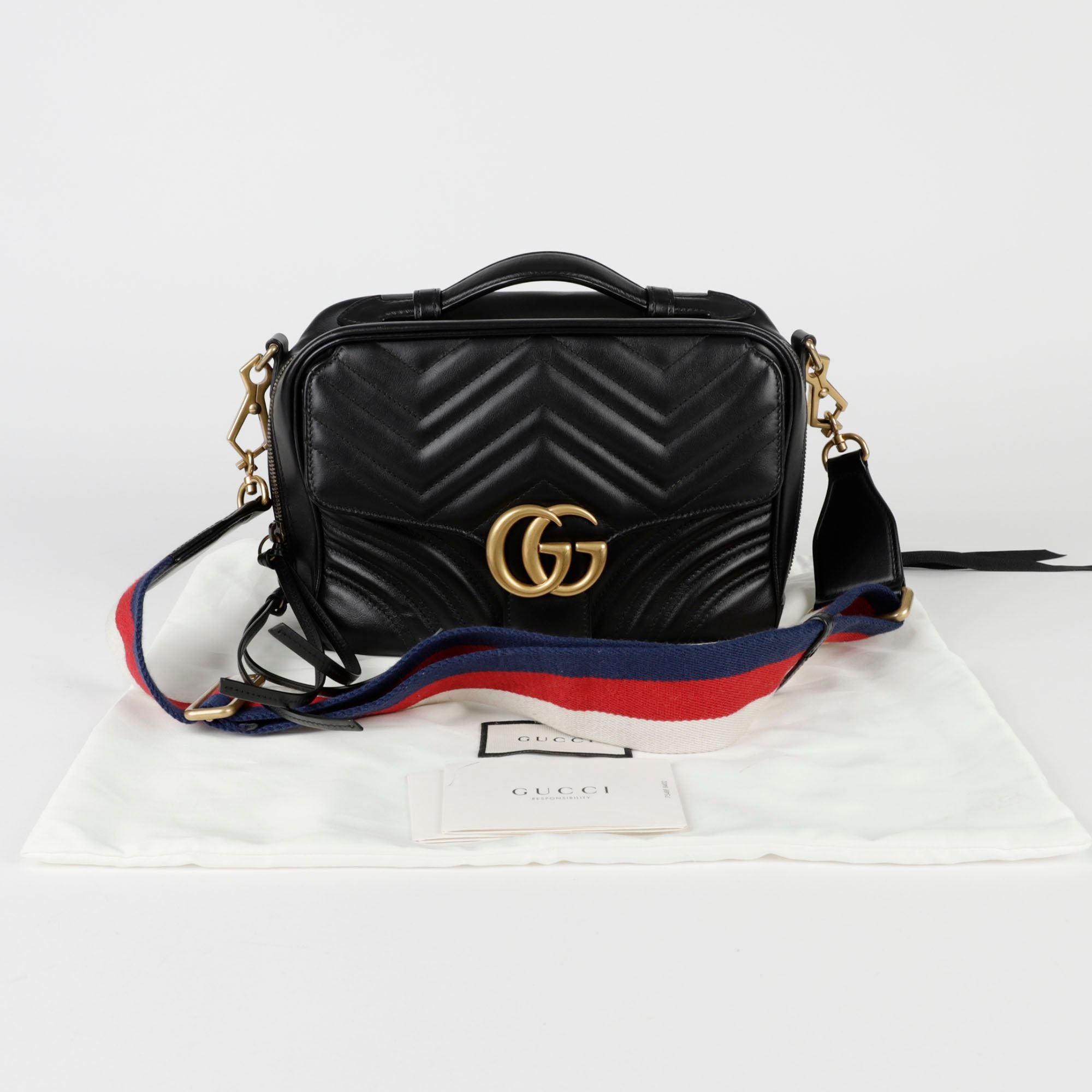 Gucci GG Mamong Web Strap Tote Bag with Shoulder Strap 498100