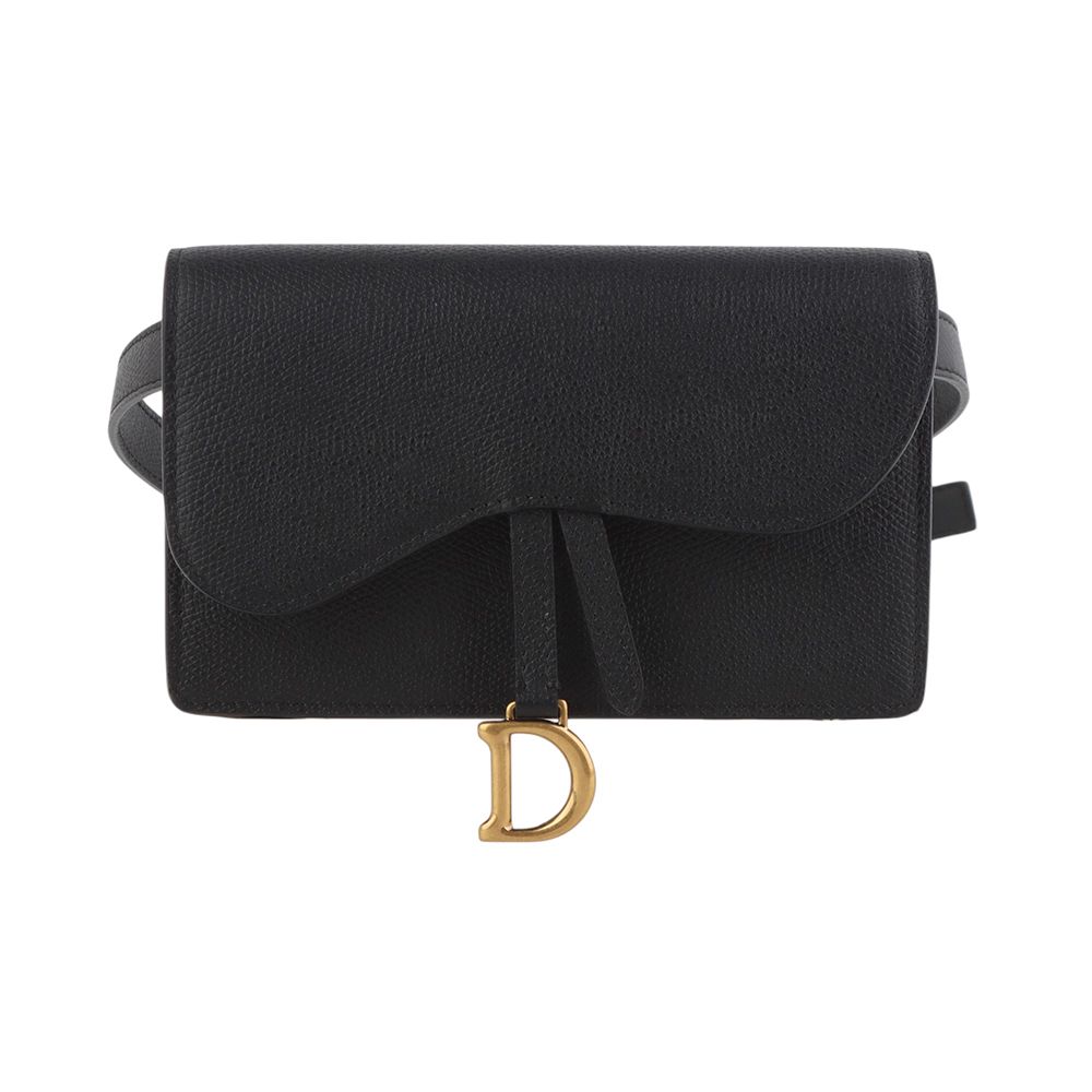 Dior Black Leather Saddle Belt Bag 34491Y
