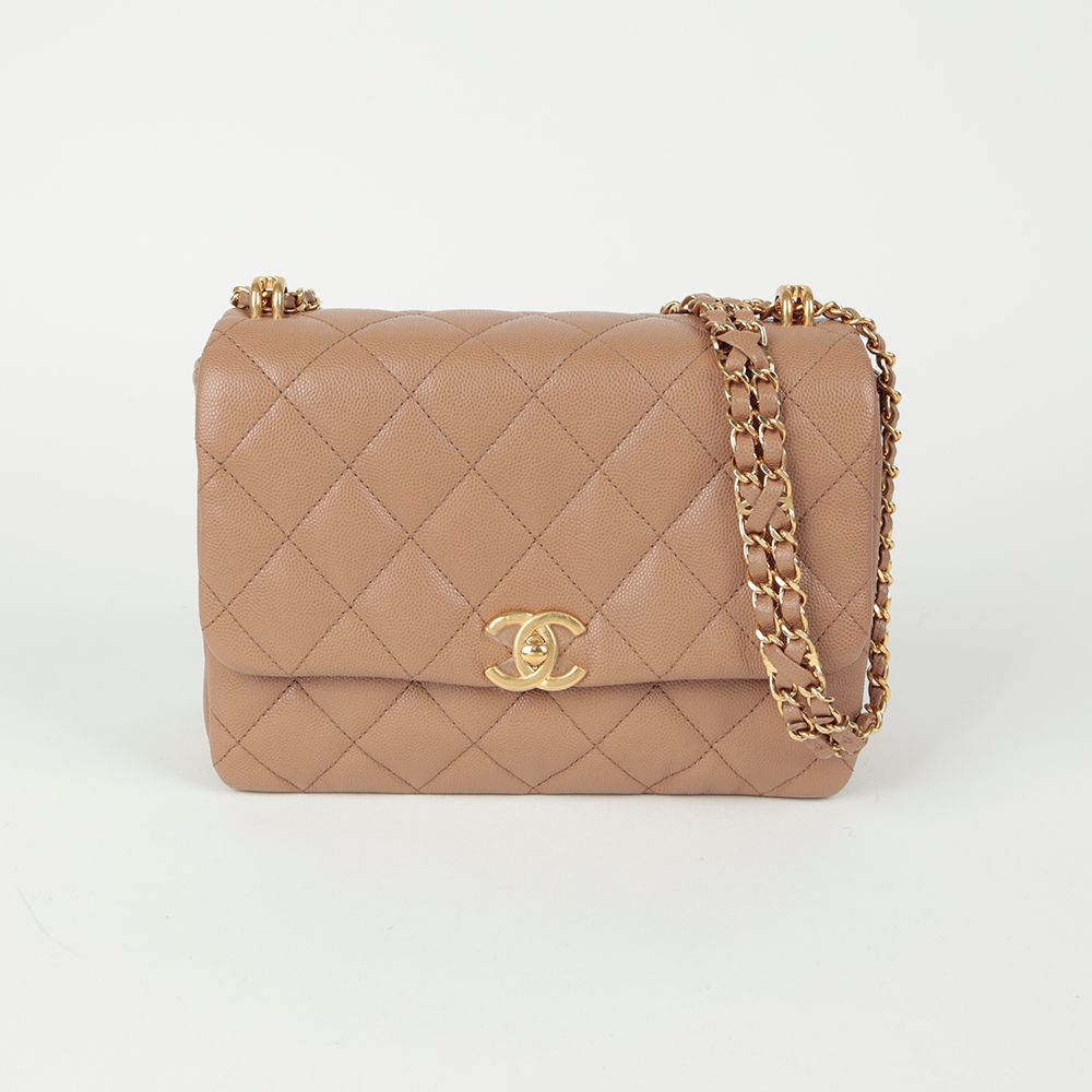 CHANEL Caviar Skin Coco First Medium Shoulder Bag AS3663