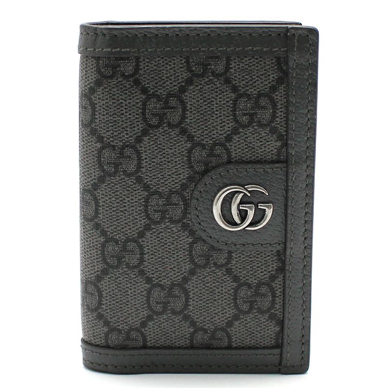 Gucci Gray Supreme 2-Tier Card Wallet 734943