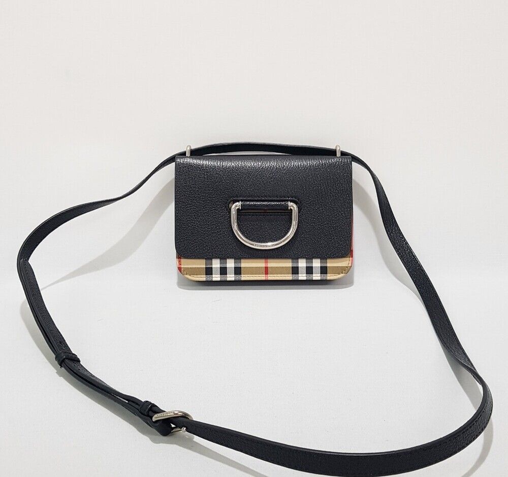 Burberry Check Mini Crossbody Bag D-Ring (SKU: D987654)