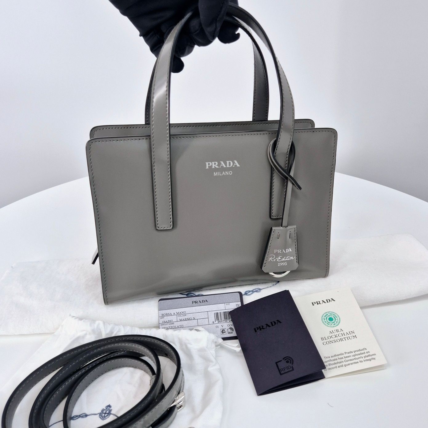Prada Brushed Mini Tote & Crossbody Bag Edition (1BA357)