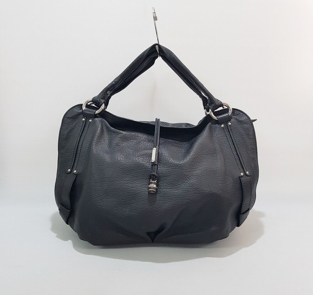 Celine Black Leather Hobo Shoulder Bag Bittersweet SKU12345