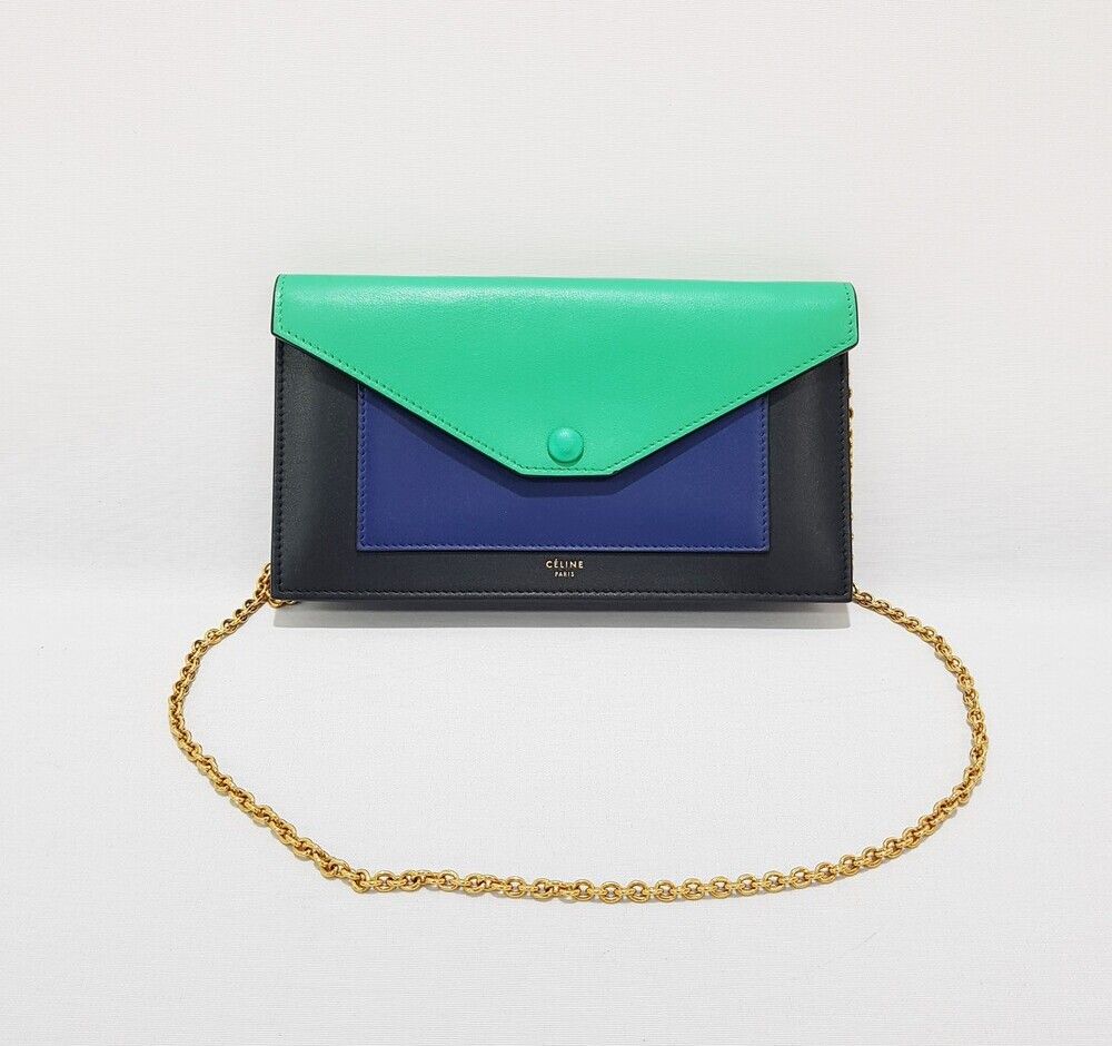 Celine Chain Shoulder Bag with Goldden Accents WOC