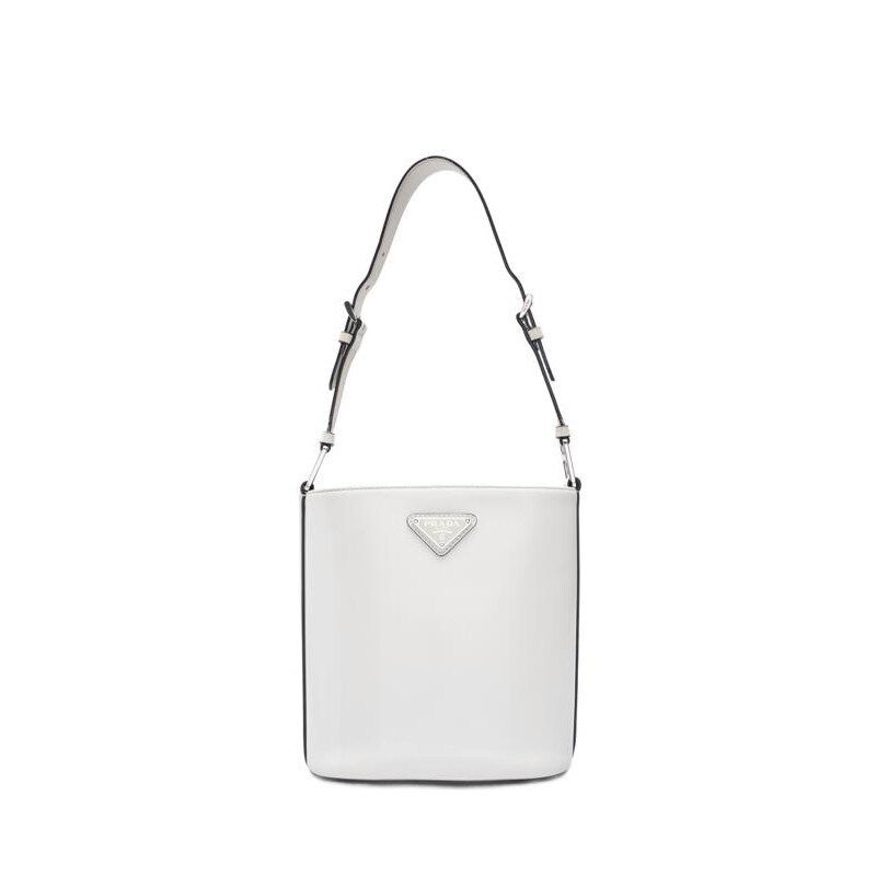 Prada White Brushed Bucket Shoulder Bag - SKU123
