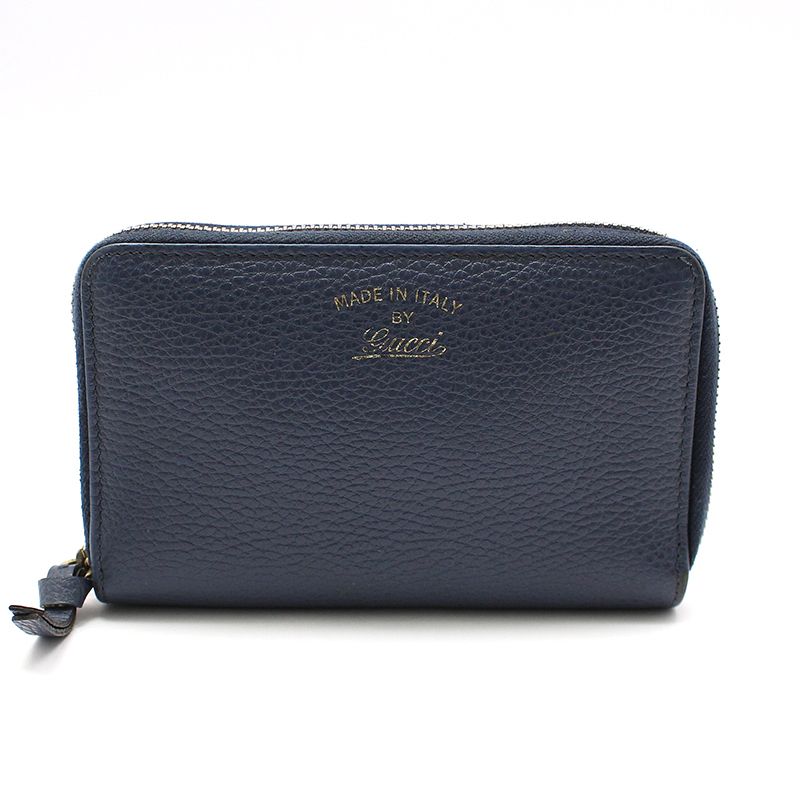 Gucci Blue Leather Zip Wallet 354497