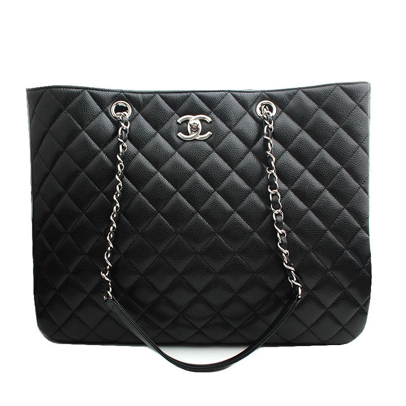 CHANEL Timeless Chain Big Shoulder Bag 25th Number Caviar Black