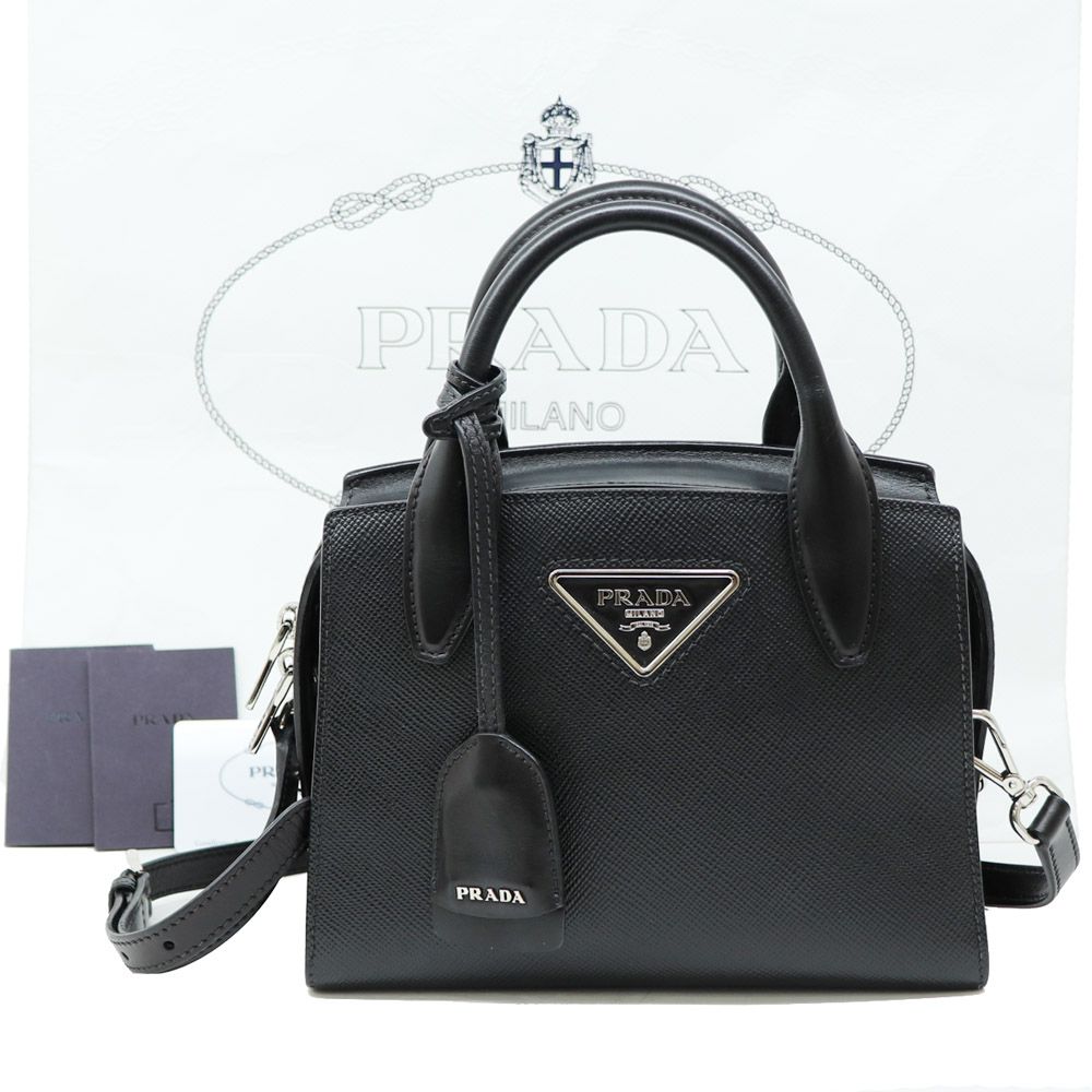 Prada Classic Black Saffiano Mini Two-way Shoulder Bag A+ 1BA269