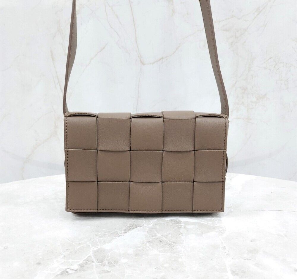 Bottega Veneta Small Cassette Crossbody Bag Taupe Gray 730848