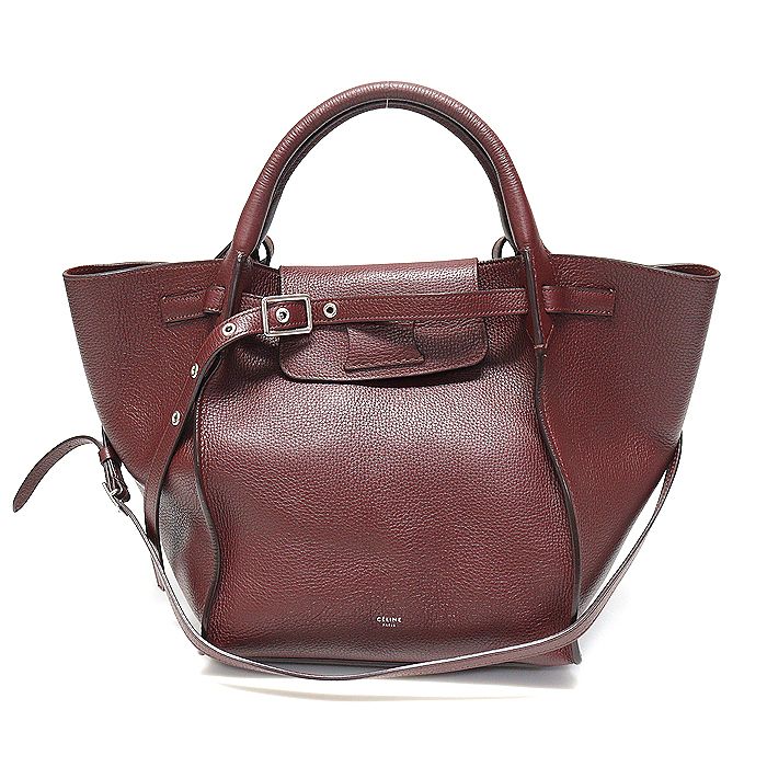 Celine Wine Grained Calfskin Big Bag Small Long Strap 2WAY (SKU: 183313A4U.28WN)